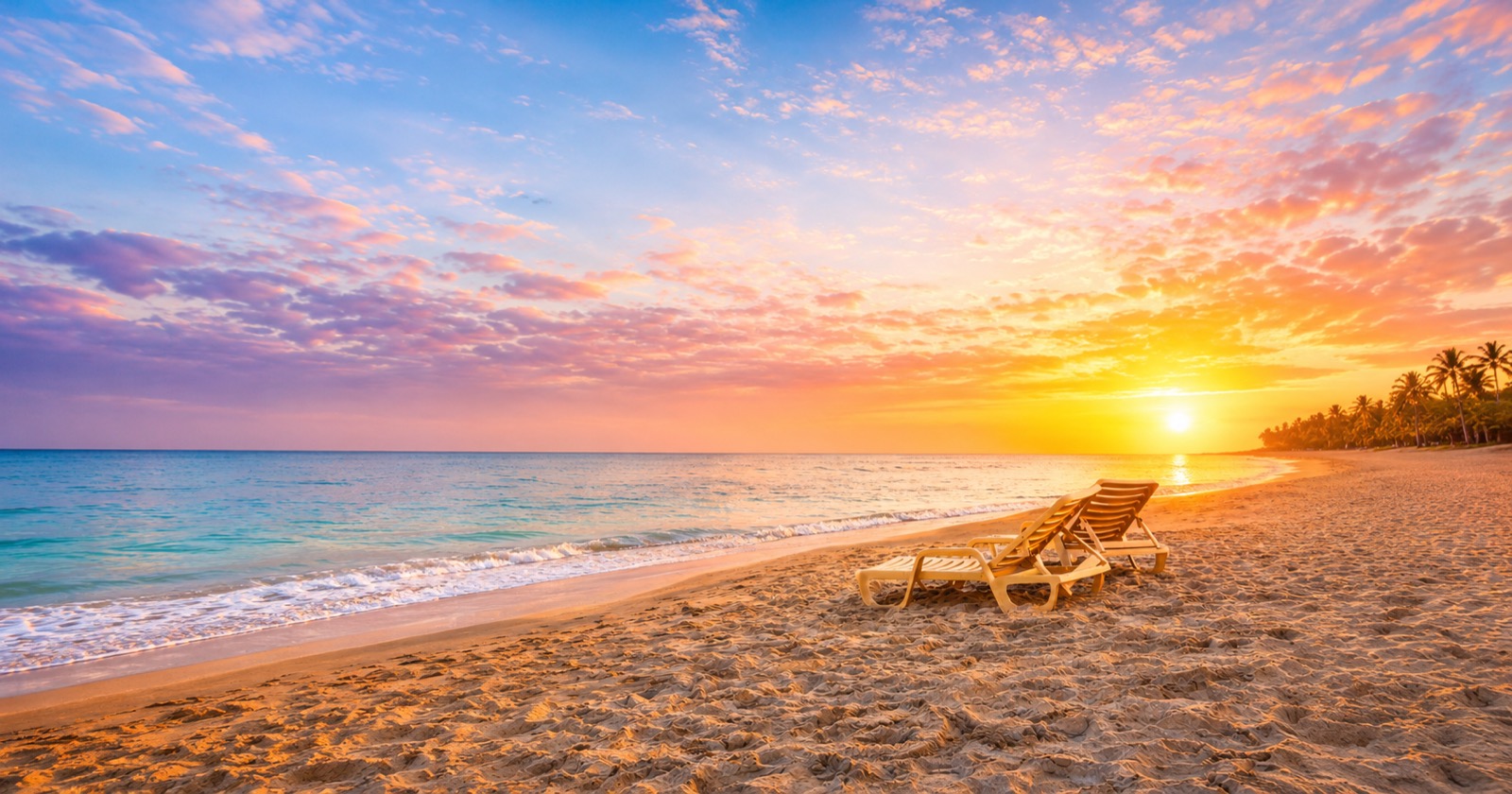Relaxing beach scene for Almost Paradise Tanning