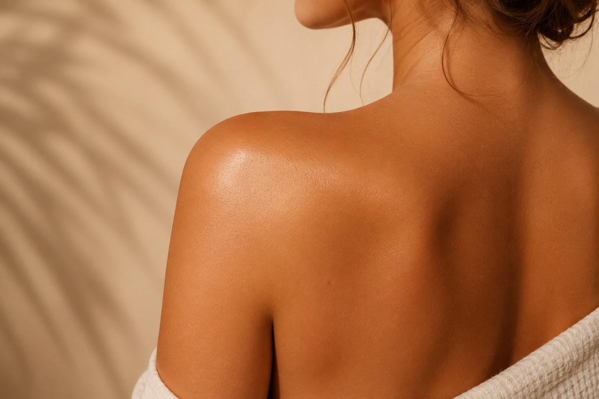 Spray tanning setup at Almost Paradise Tanning